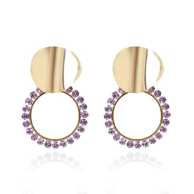 Retro Alloy Diamond Geometric Round Fashion Earrings Wholesale Nihaojewerly