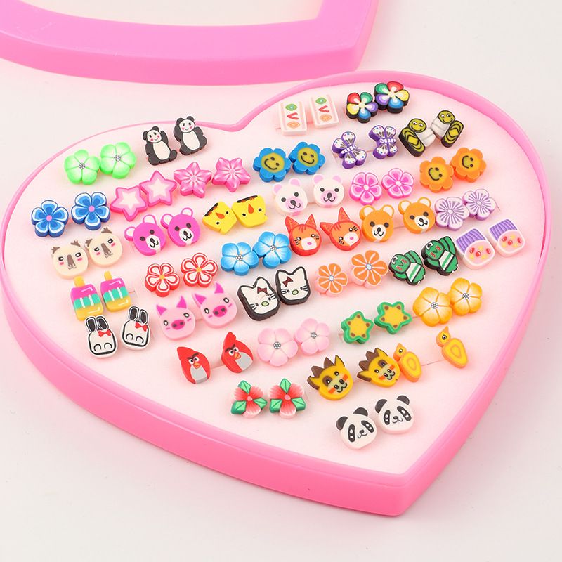 Cute  Children Korean Love Boxed Earrings Wholesale
