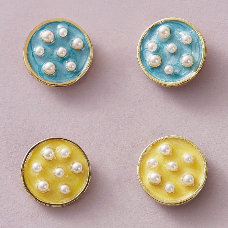 Koreanische Schöne Knopf Kreative Tropfende Farbe Perlenohrringe Großhandel
