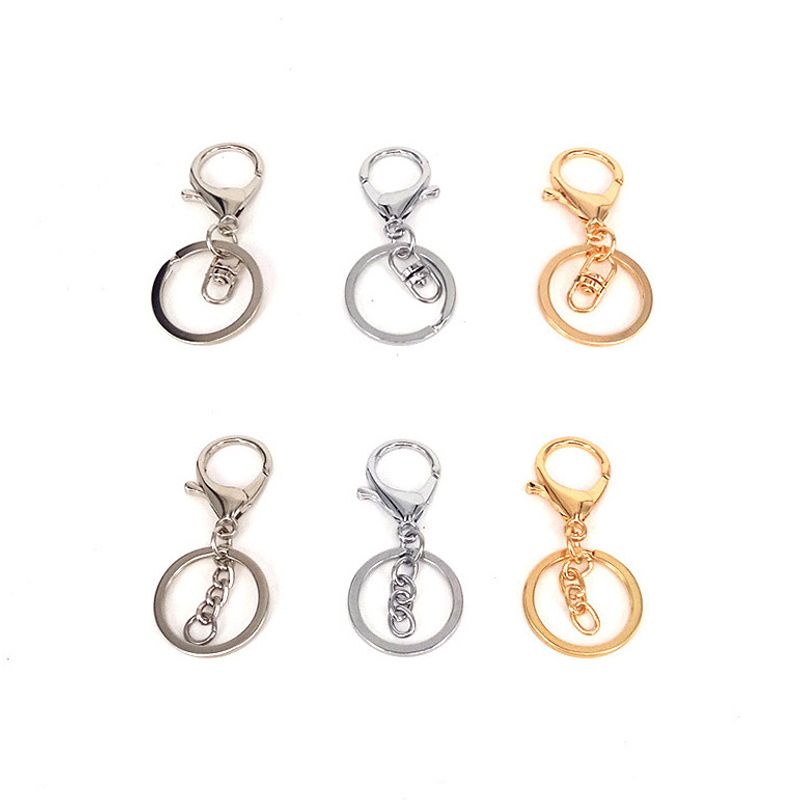 30mm Key Ring Pendant Color Preservation Electroplating Keychain Zinc Alloy Lobster Clasp Jewelry Accessories