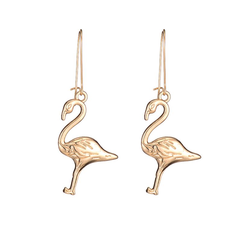 New Simple Alloy Long Red-crowned Crane Earrings Wholesale Nihaojewelry
