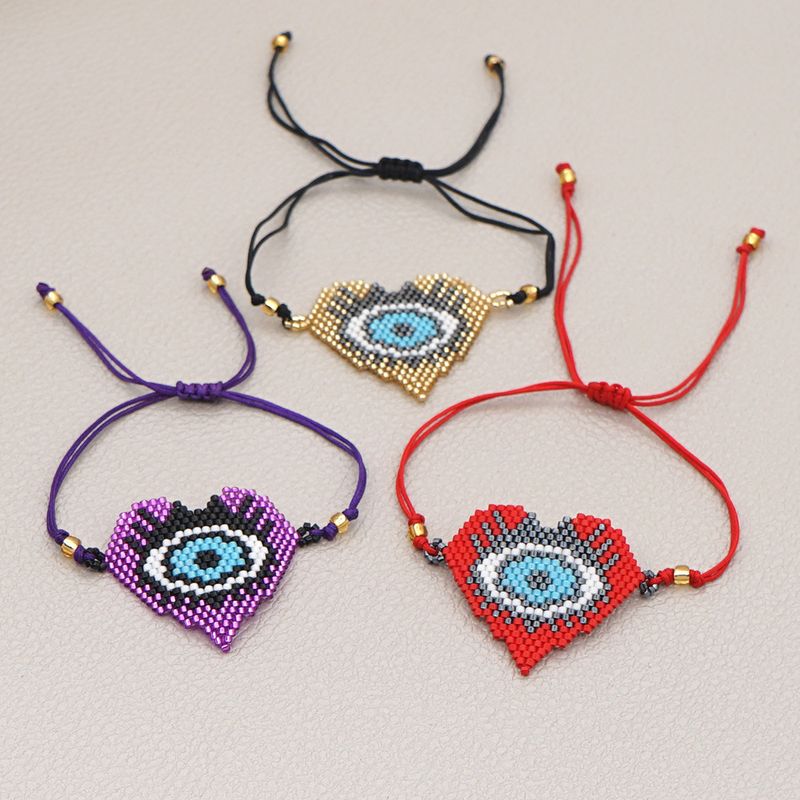 Fashion Beaded Love Eye Rice Beads Hand-woven Bracelet For Women