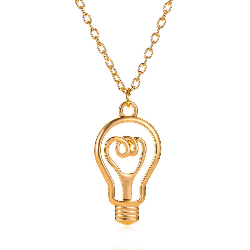 New Light Bulb Shape Ladies Wild Alloy Clavicle Chain Pendant Necklace Jewelry