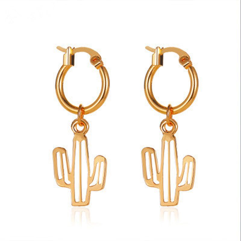 Nouvelles Boucles D&#39;oreilles Créatives De Cactus Creux De Plantes En Gros Nihaojewelry