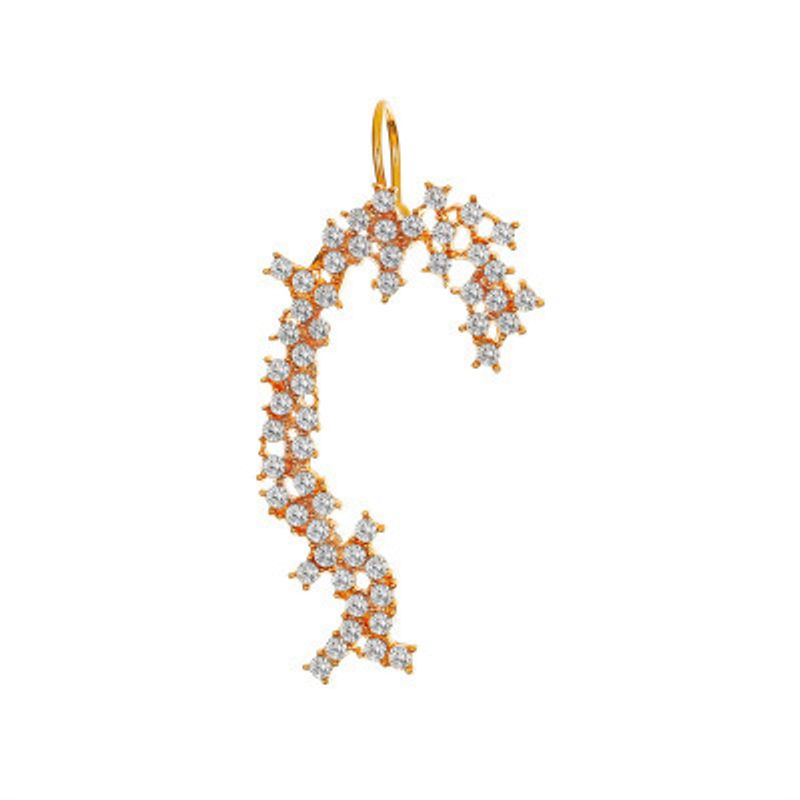 Nouveau Cristal Incrusté Mode Exagérée Boucles D&#39;oreilles Simples Plein Diamant Clip D&#39;oreille En Gros Nihaojewelry