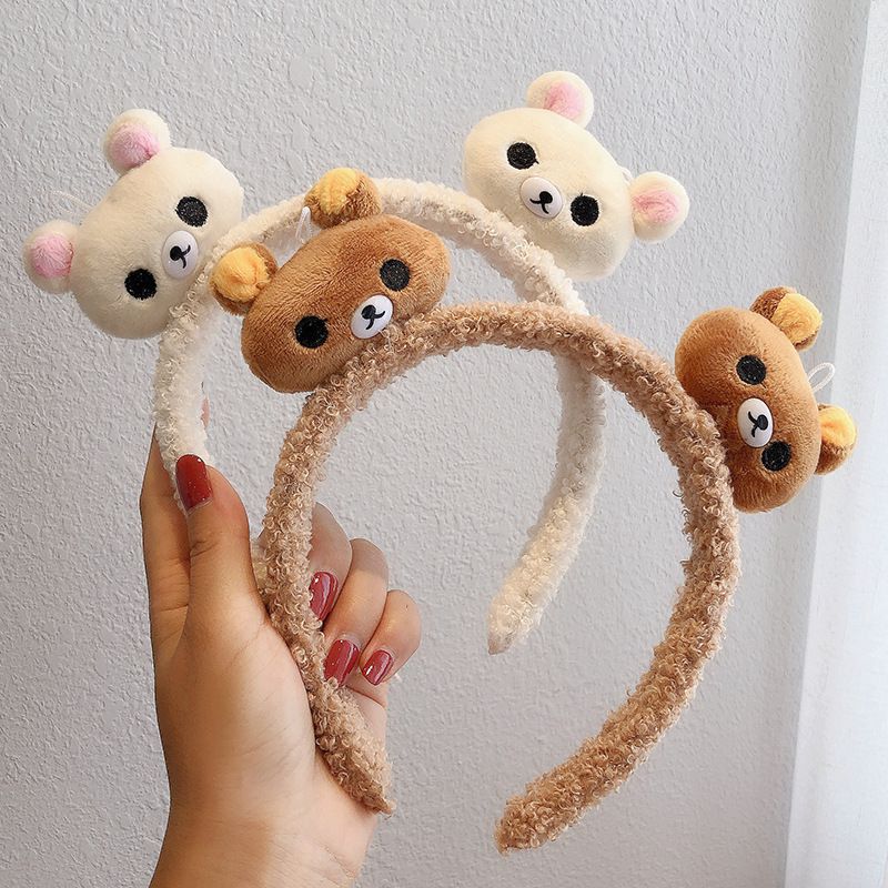 Korea's New Bear Plush Girls Funny Headwear Out All-match Hairpin Press Hairband