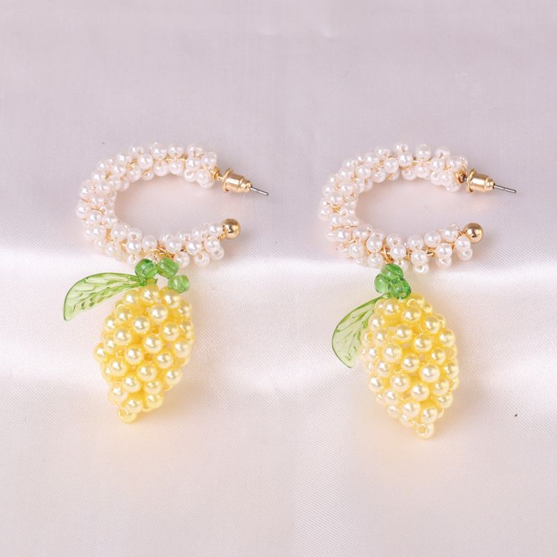 Korean Fashion Simple Lemon Pearl Earrings For Women Wholesale
