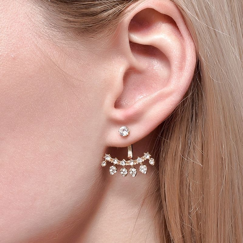 Mode Street Style Beliebte Neue Full Diamond Damen Ohrringe Großhandel