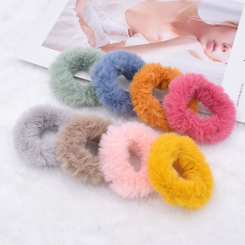 Korean Plush Tie-up Imitation Rabbit Fur Rubber Wholesale