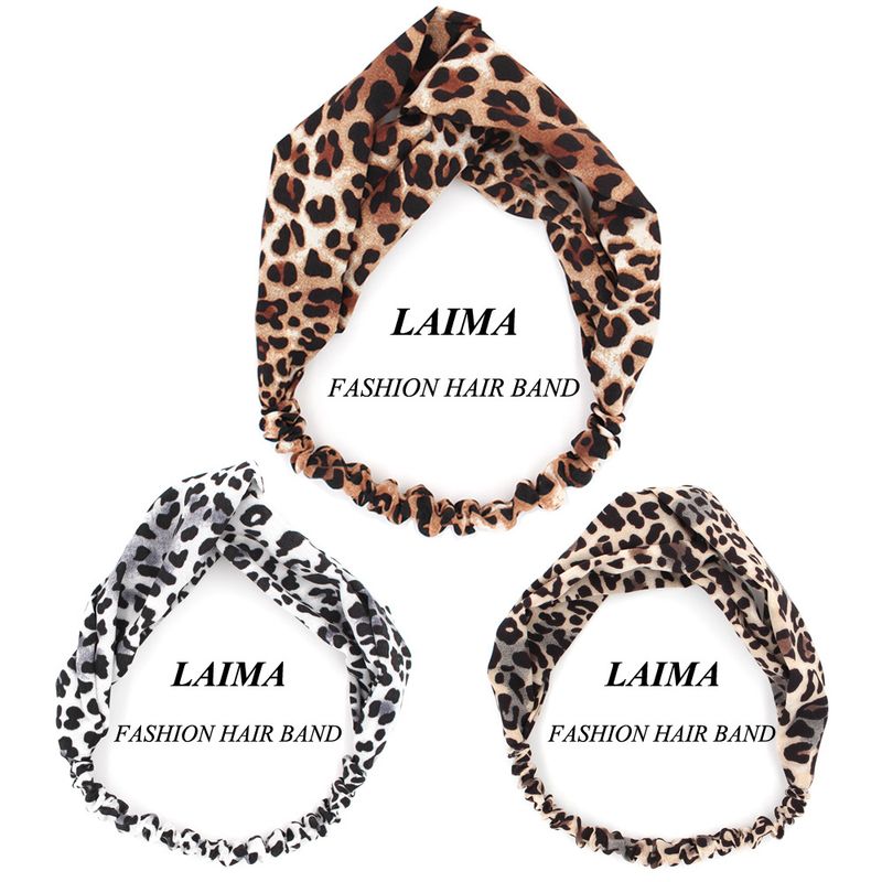 Venta Al Por Mayor De La Venda De La Yoga De Los Deportes Del Estampado De Leopardo Del Algodón De La Moda