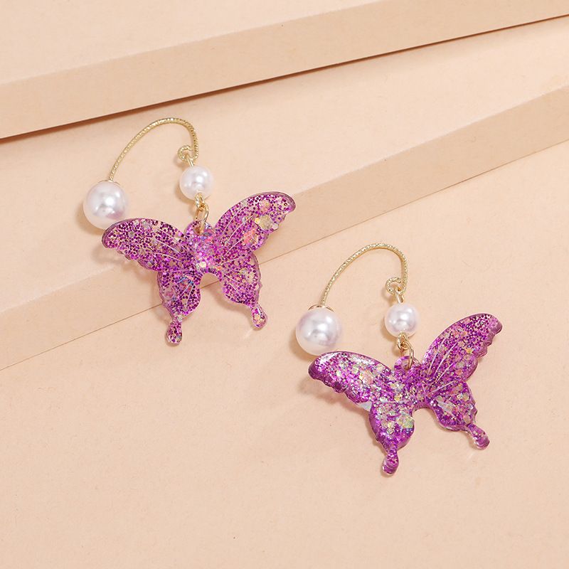 Fashion Trend Colorful Sequin Earrings New Korean Sweet Butterfly Earrings Wholesale Nihaojewelry