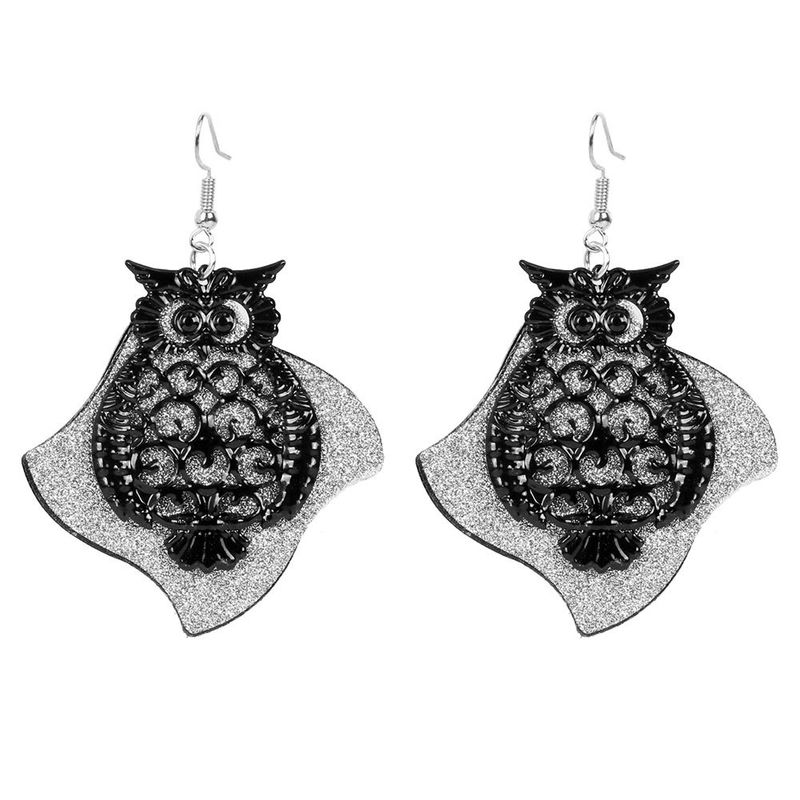 Fashion Trend Owl Hollow Two-color Earrings Retro Earrings Wholesale Nihaojewely