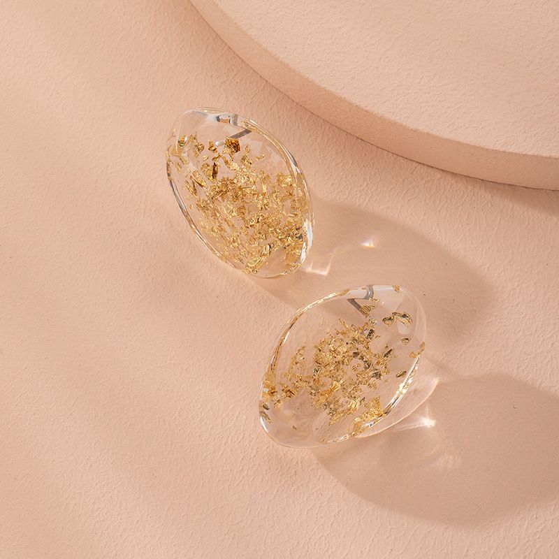 New Creative Resin Gold Leaf Earrings Ladies Korean Earrings Wholesale Nihaojewelry