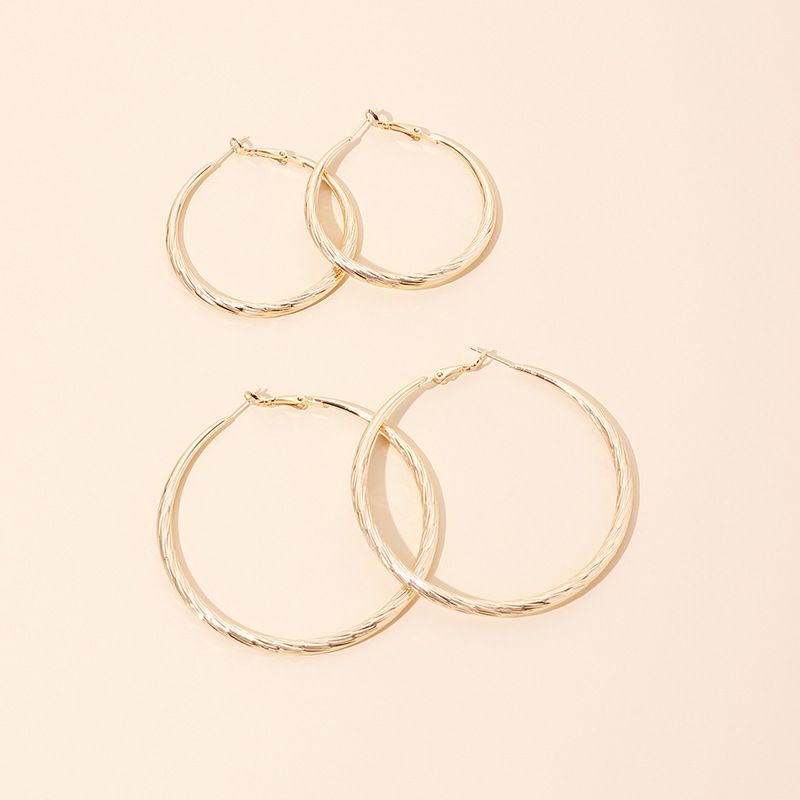 Geometric Big Circle Metal Ladies Ring Earrings Wholesale
