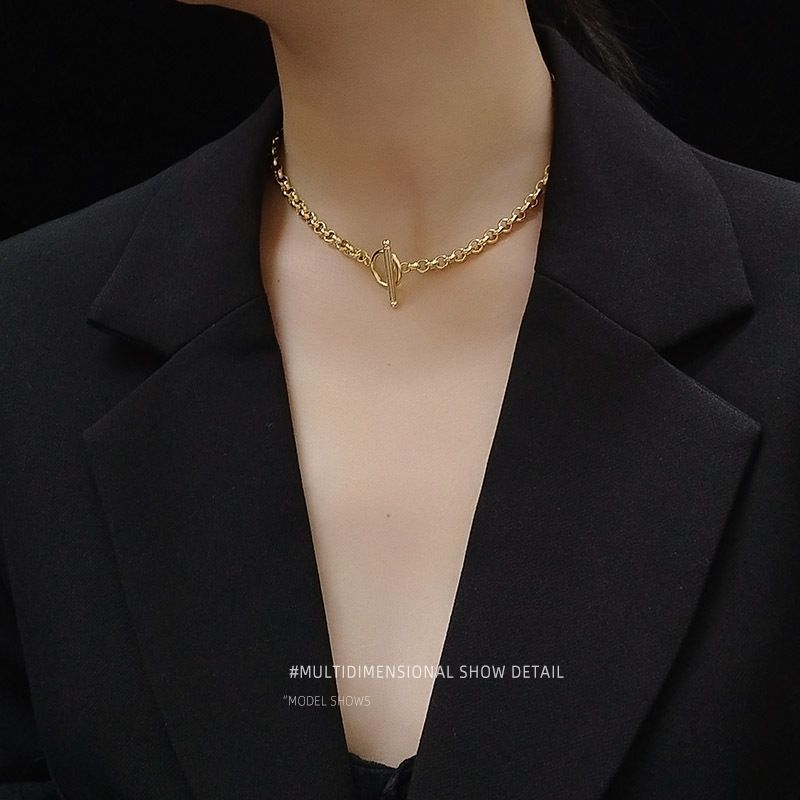 Mode Übertrieben Ot Schnalle Schlüsselbein Frauen Halskette