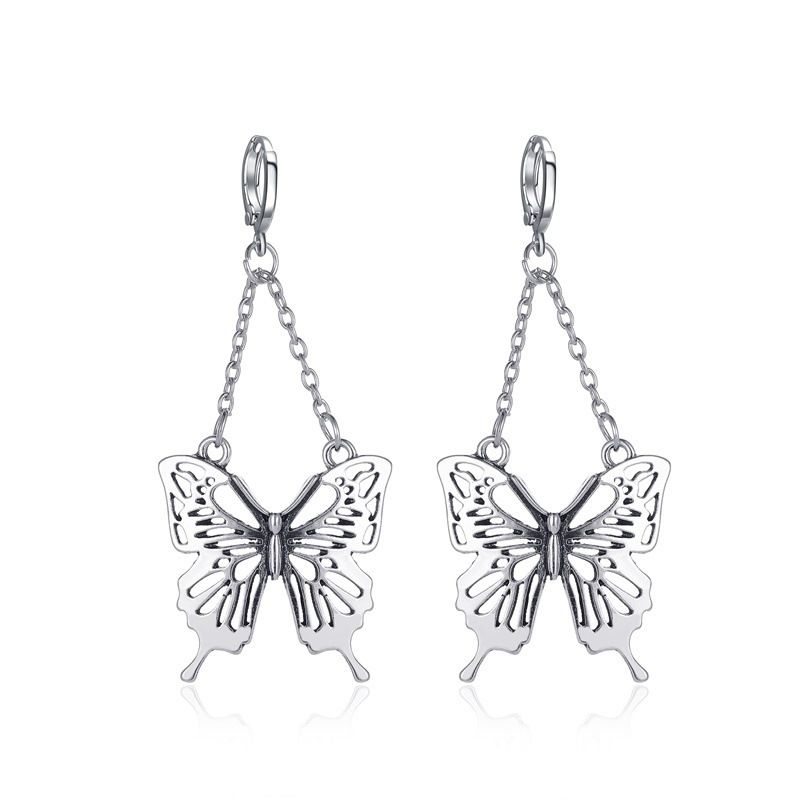 New Retro Butterfly Creative Long Cutout  Earrings Wholesale