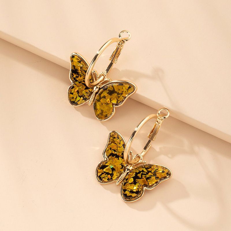 Koreanische Mode Einfache Frauen Schmetterling Ohrringe Großhandel Nihaojewelry