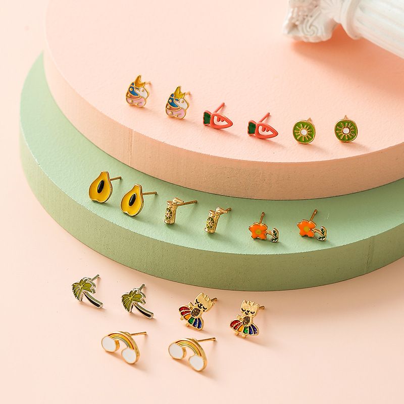 Fashion Cute Tropical Fruit Dripping Earrings Set For Women Wholesale
