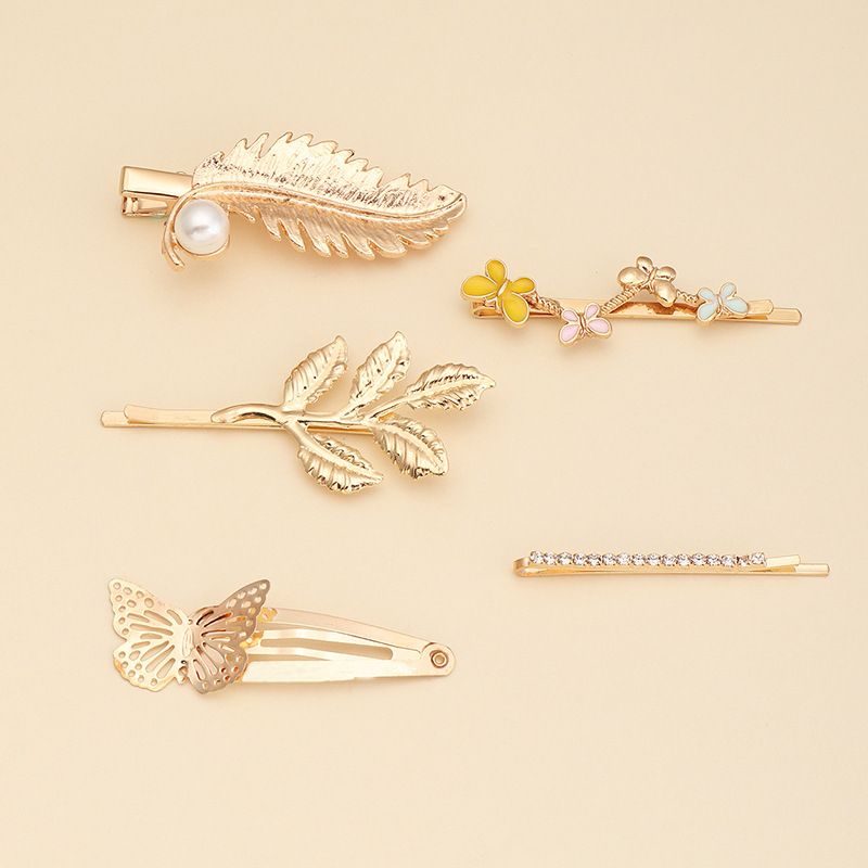 New Creative Hairpin Butterfly Leaf Branch Top Clip Broken Hairpin Wholesale