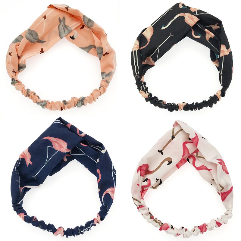 New Flamingo Korea Elastic Korean Cross Hairband Cloth Art Headband