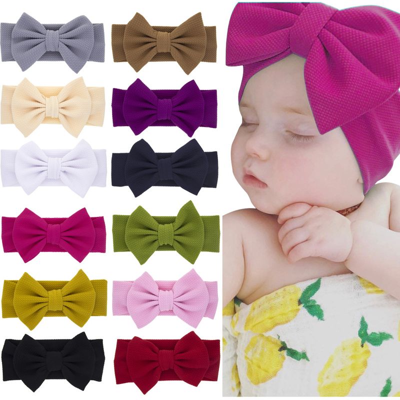 Children's Rabbit Ears Headband Baby Solid Color Bow Headband