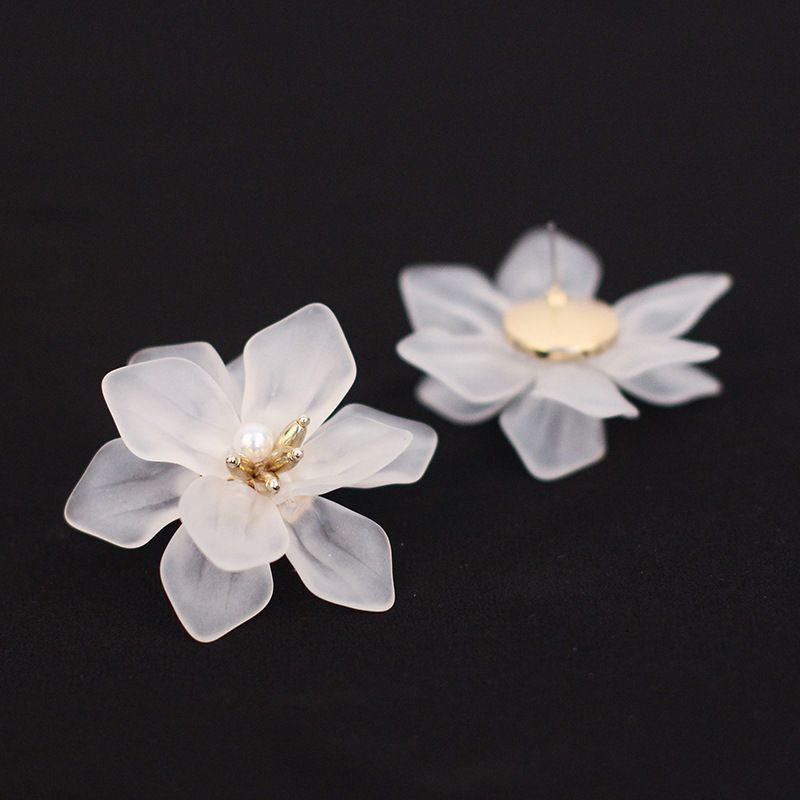 Korea White Frosted Resin Flower Bohemian Style Earrings Wholesale Nihaojewelry