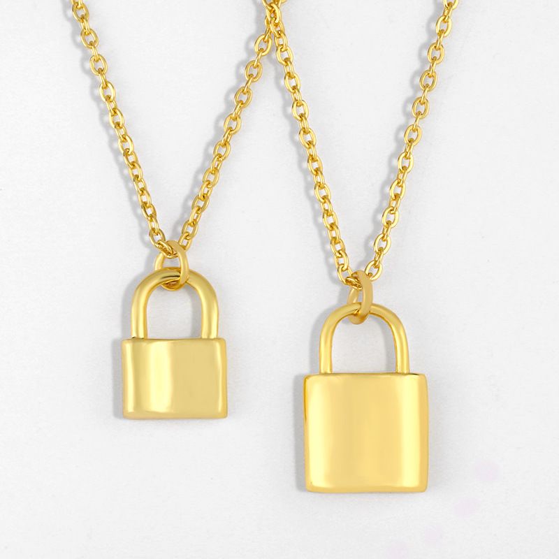 New Fashion Lock Pendant Jewelry Copper Clavicle Chain Necklace For Women