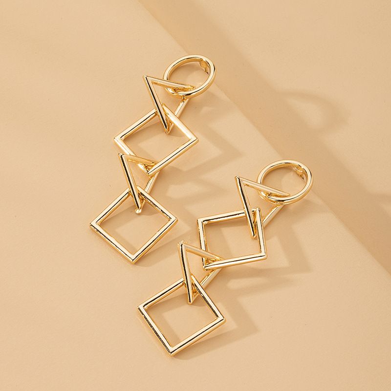 Korea New Simple Geometric Diamond Earrings Wholesale Nihaojewelry