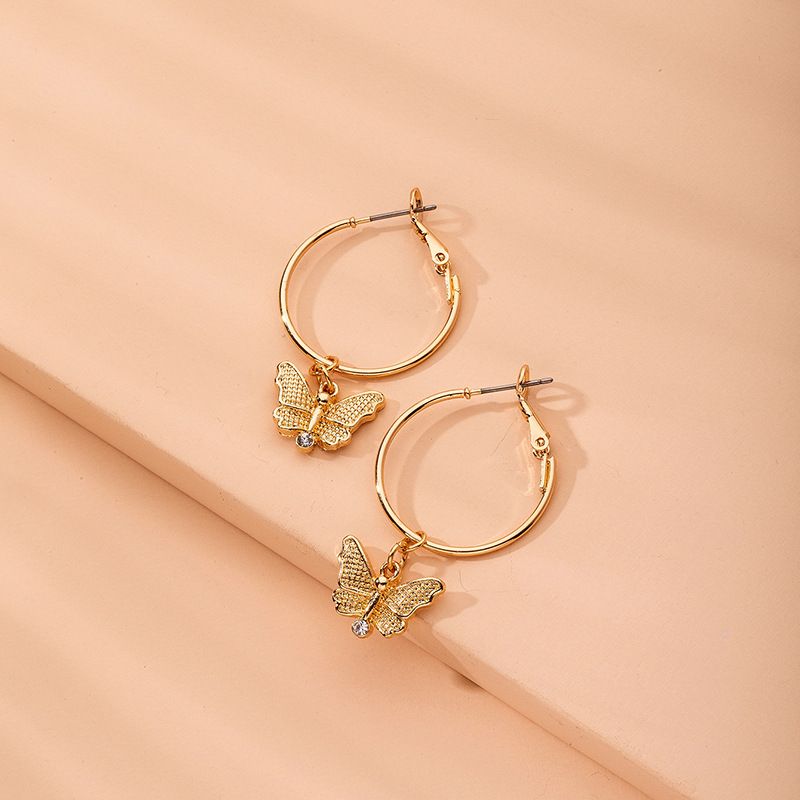 Papillon Nouvelle Corée Boucles D&#39;oreilles Cercle En Gros Nihaojewelry