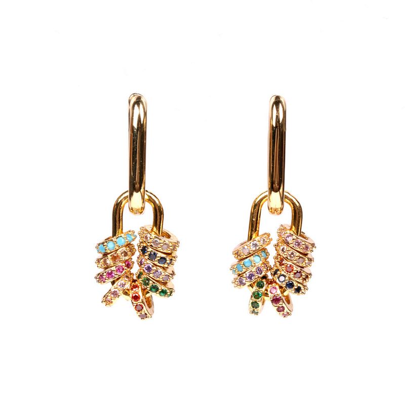 Rainbow Diamond Pendant Earrings Wholesale Nihaojewelry