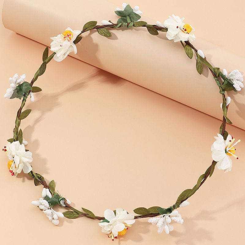 Koreanische Version Von Rattan Zweifarbiger Blume Stirnband Girlande Kopf Bedeckungen Stand Hot Sale Factory Direct Travel Haarschmuck Großhandel