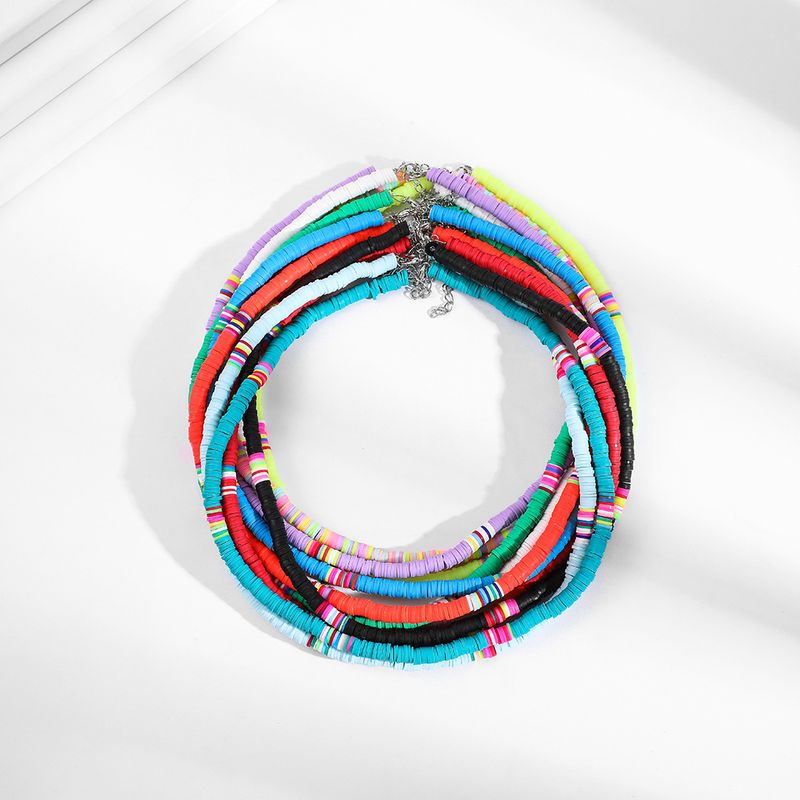 2020 Europäische Und Amerikanische Grenz Überschreitende Heiße Necklace Weibliche Böhmische Hand Gefertigte Weiche Keramik Runde Halskette Set