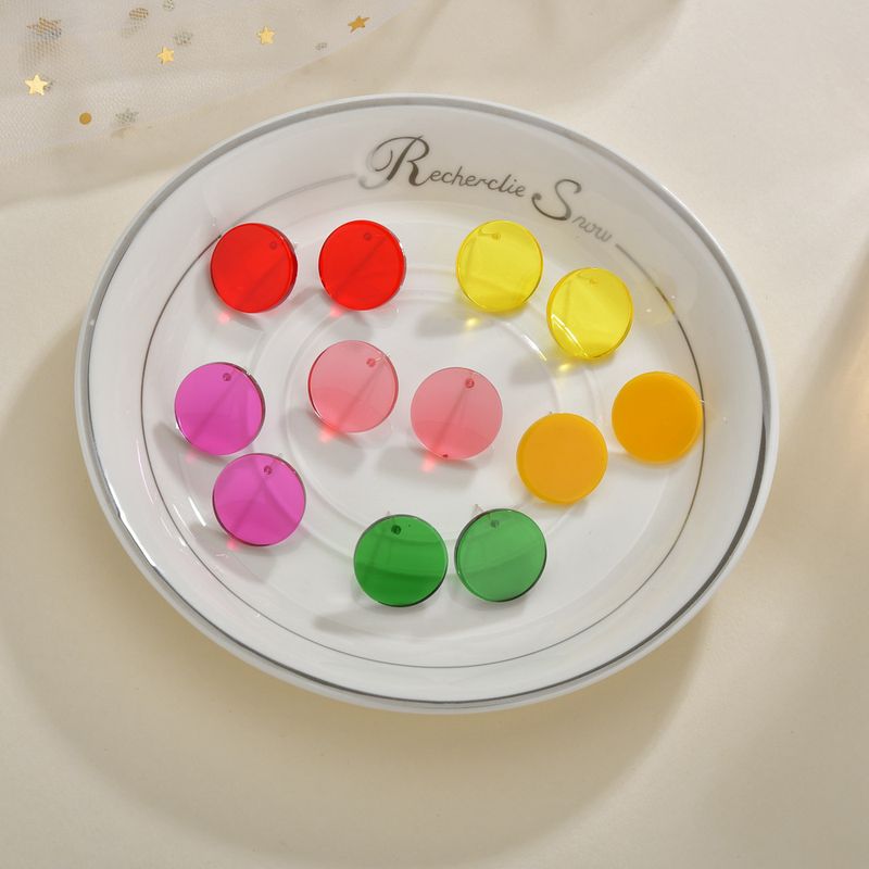 Korean Exaggerated Fashion Acrylic Plastic Candy Color Earrings For Women