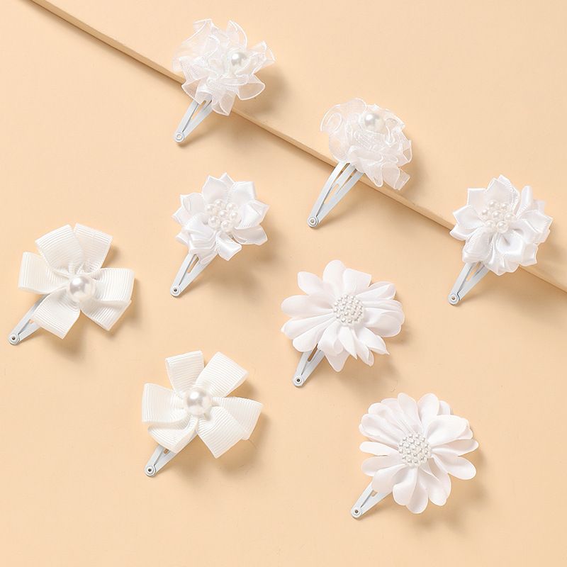 New Children's  Simple White Flowers Cute Wild Princess  Hairpin