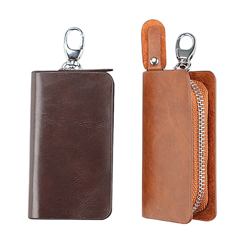 Fashion Men's Leather Zipper Multi-function Car Key Clip Wholesale