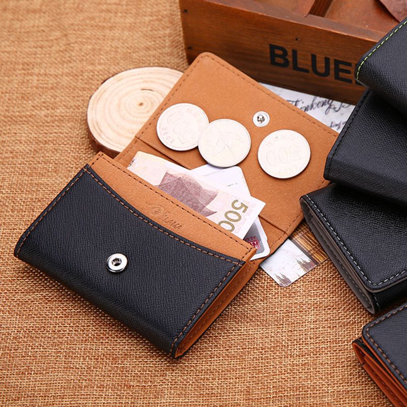 Korean Buckle Multifunctional Thin Mini Wallet Student Coin Purse Card Bag