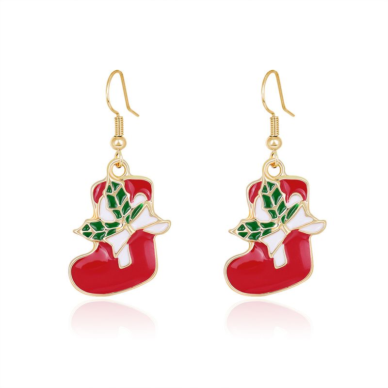 Wholesale Christmas Series Fashion Alloy Drip Boots Earrings For Women