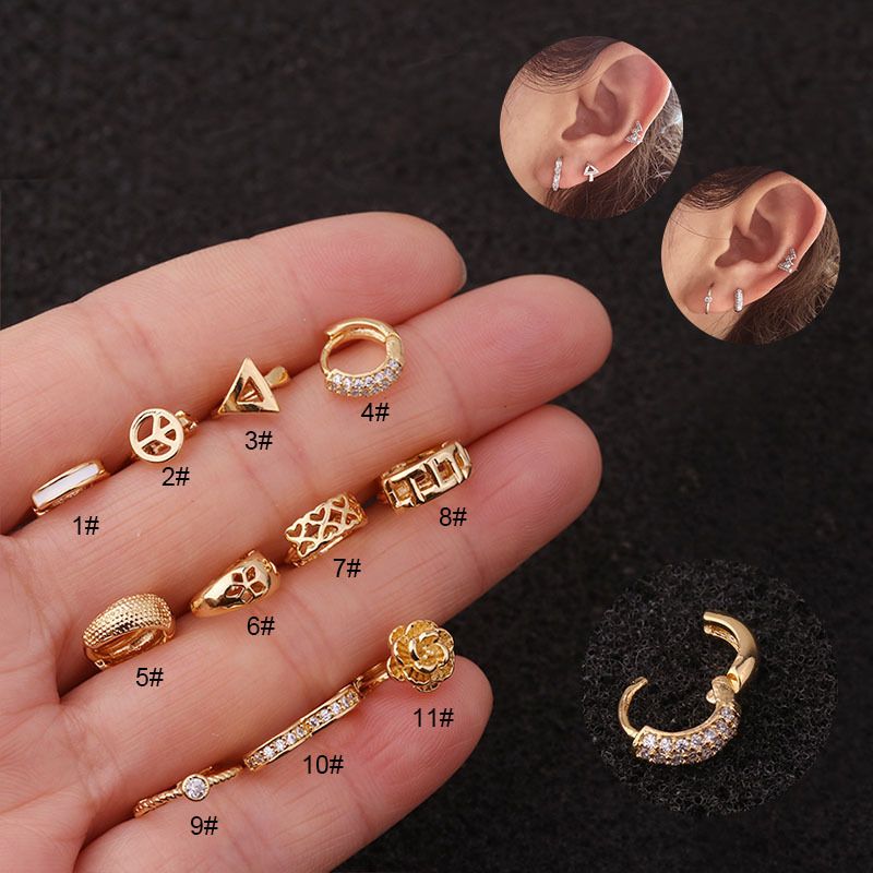 Fashion Mini Earrings Love Heart-shaped Zircon Earrings Wholesale