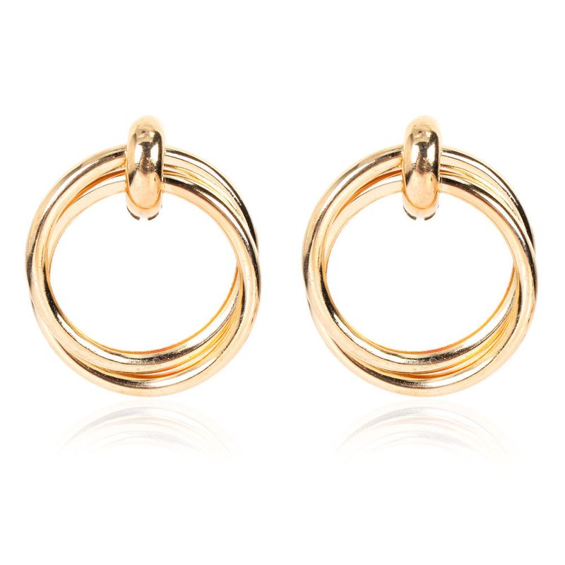 Simple Fashion Alloy Geometric Golden Retro Earrings For Women