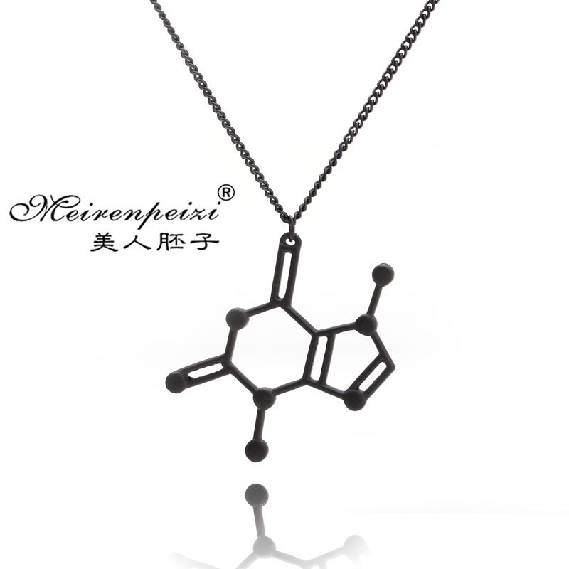 Foreign Trade Popular Style Necklace Female Clavicle Chain Best Seller In Europe And America Fashion Personality Science Student Molecular Necklace Accessories