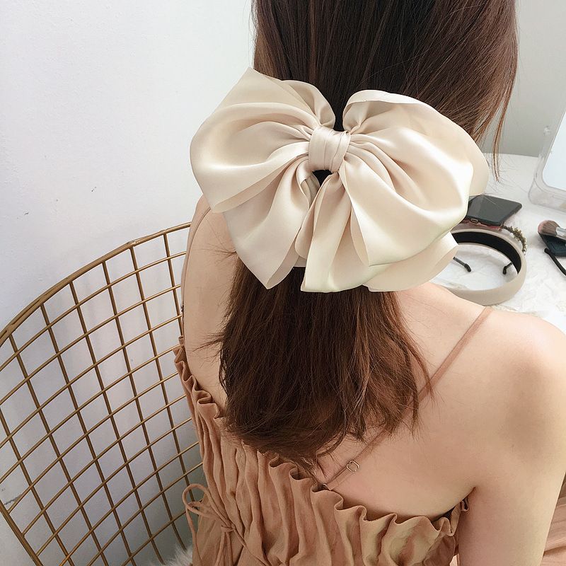 Chic Style Korean Style Multi-layer Satin Bow Steel Clip Spring Clip Hair Clips Hair Accessories Headwear For Women