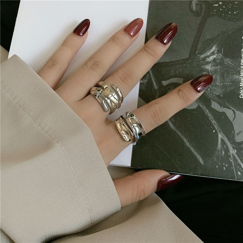 Hot Selling Retro Temperament Ring Personality Two-color Open Index Finger Ring