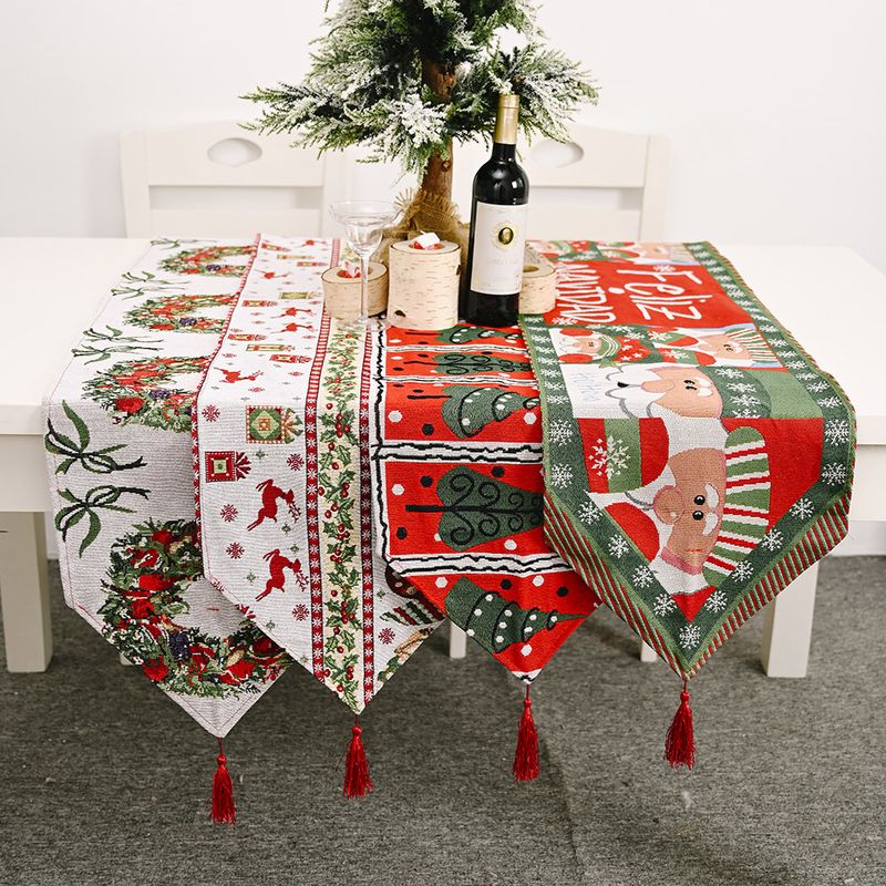 Décorations De Noël Bannière De Table En Tissu Tricoté Décoration De Noël Créative