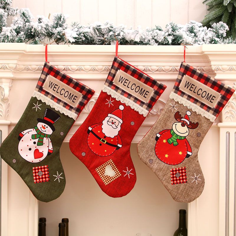 New Polyester Fabric Extra Large Christmas Stocking