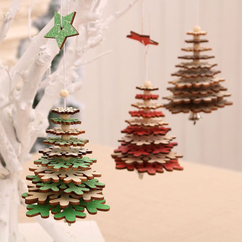 Christmas Decorations Wooden Bells Pendant Wholesale
