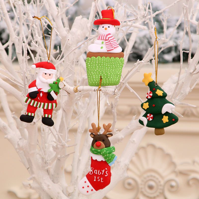 Christmas Tree Pendants Santa Claus Pendants Refrigerator Magnets