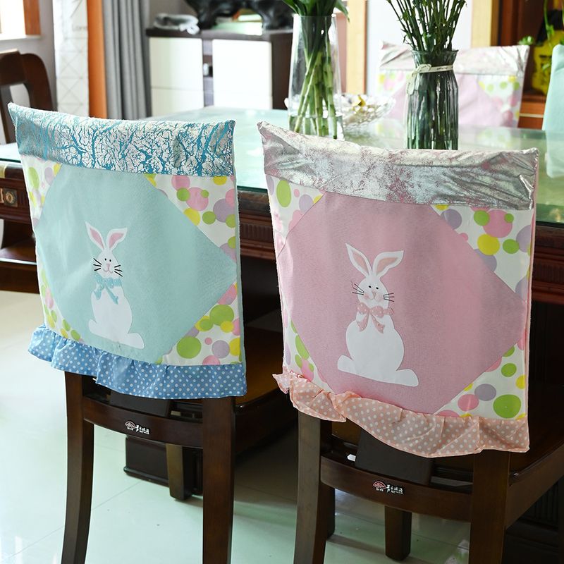 Haobei New Easter Decoration Supplies Easter Chair Cover Chair Cover Rabbit Chair Cover Chair Cushion Case