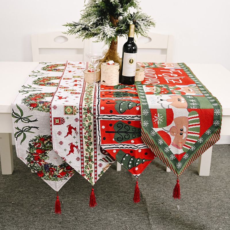 New Christmas Decoration Knitted Cloth Table Runner Creative Christmas Table Decoration