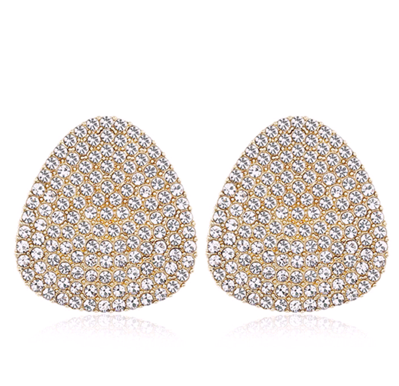 Fashion Metal Flash Diamond Triangle Earrings Wholesale
