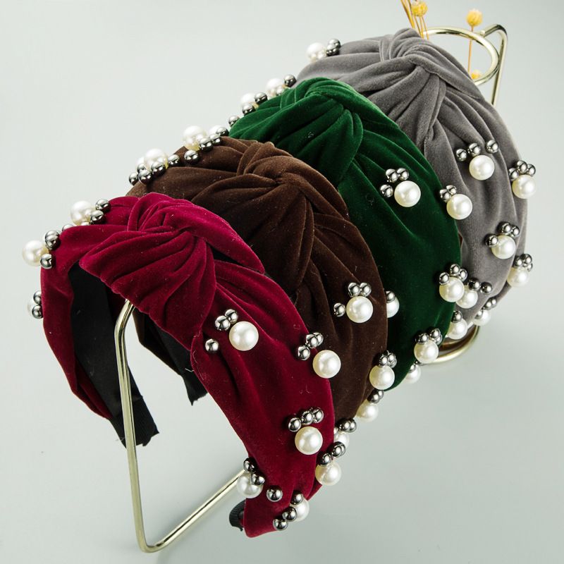 Korea's New High-end Flannel Simple Solid Color Knotted Hairband